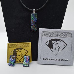 Barbie Koncher Studio 21” Pendant Necklace and Earrings